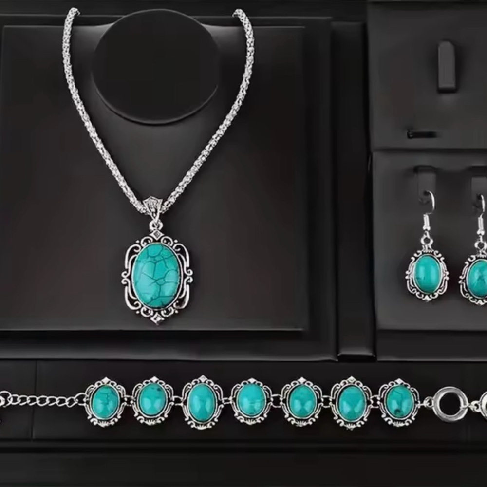 NEW Turquoise and Silver Jewelry Set